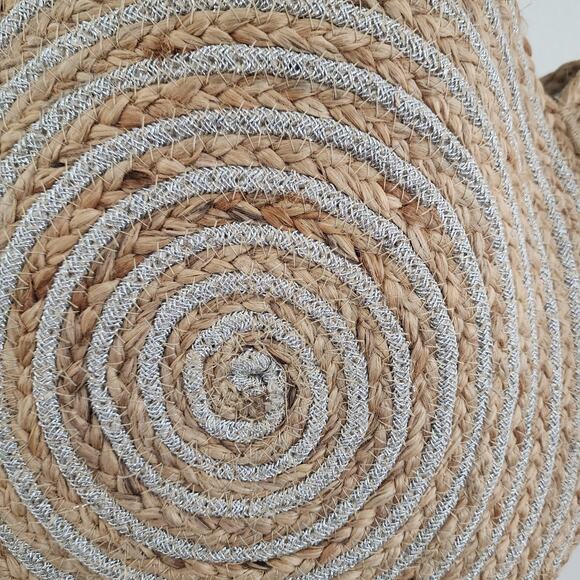 Round jute tote handbag - Picture 2 of 4